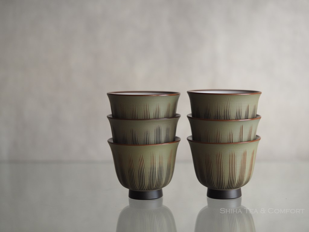 Red ＆ Green Clay Senchado Japanese Tea Cup, Koie Hiroshi (What is